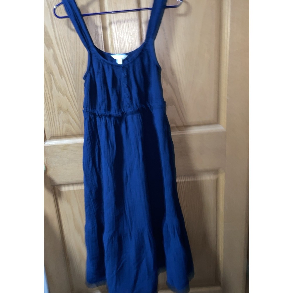 Time and Tru Dress Women's Size S Navy  Sleeveless Tiered Cotton Sun Dress